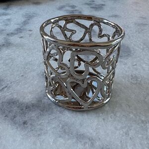 Michael Aram Silver Heart Design Candle Holder
